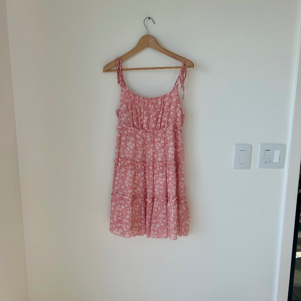 GAOVOT pink floral tiered sundress – size M